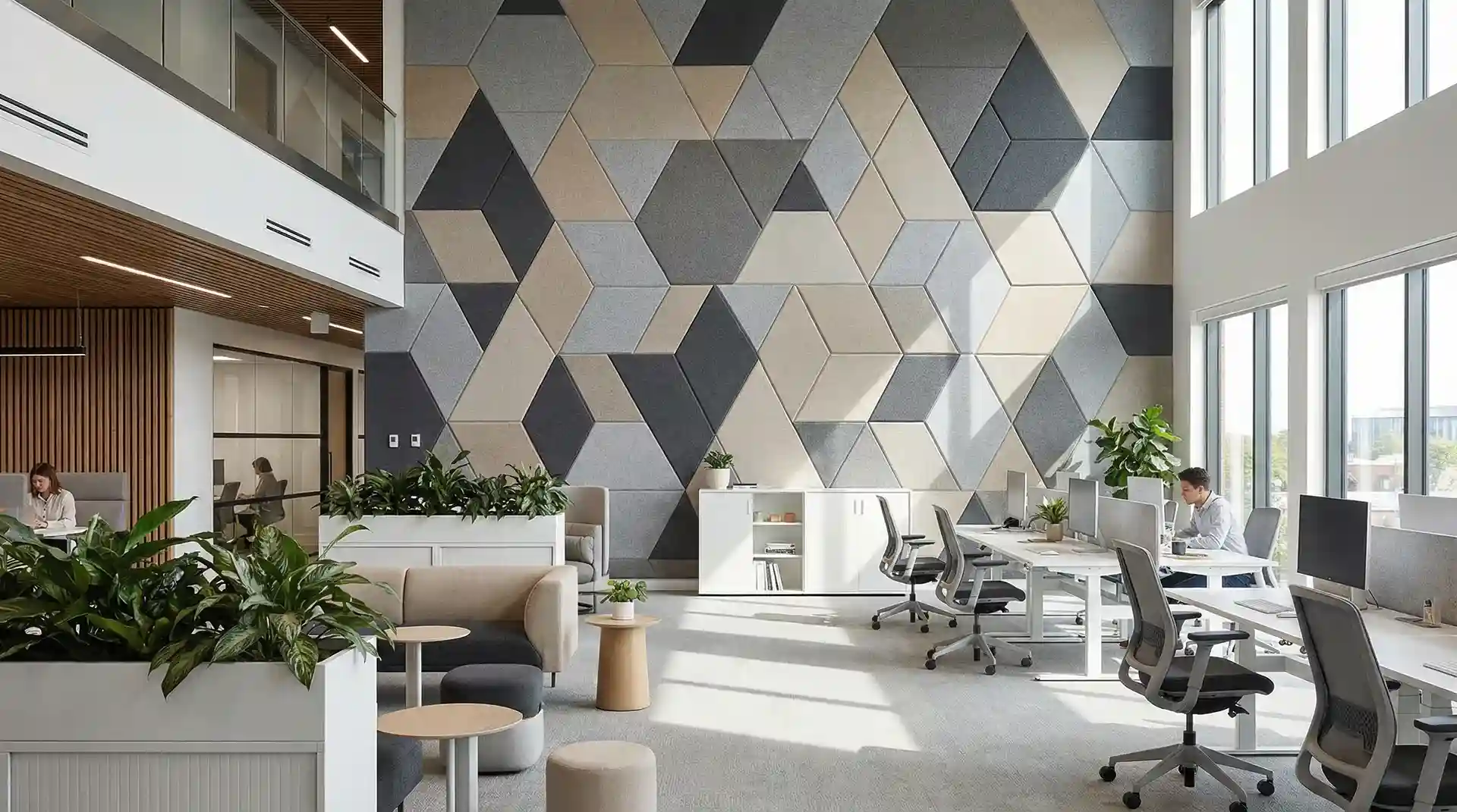 Acoustic panels in modern office
