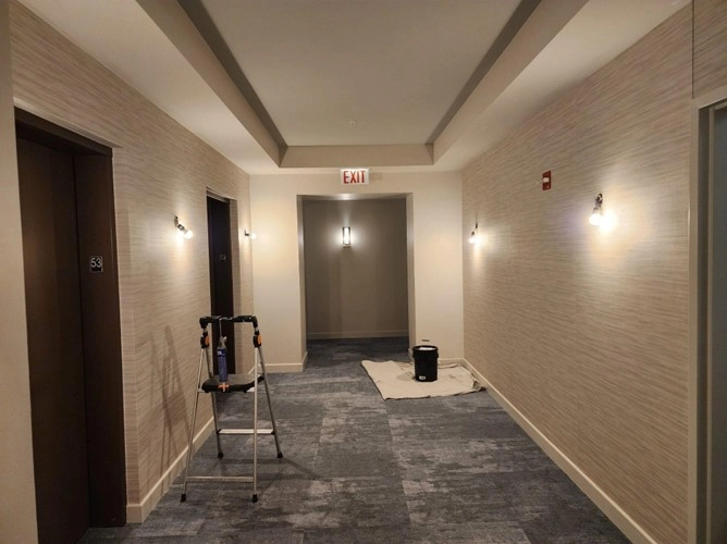 Hallway wallpaper installation Chicago