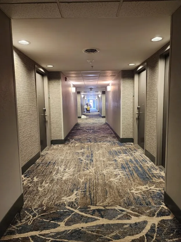 Chicago corridor wallcovering installation
