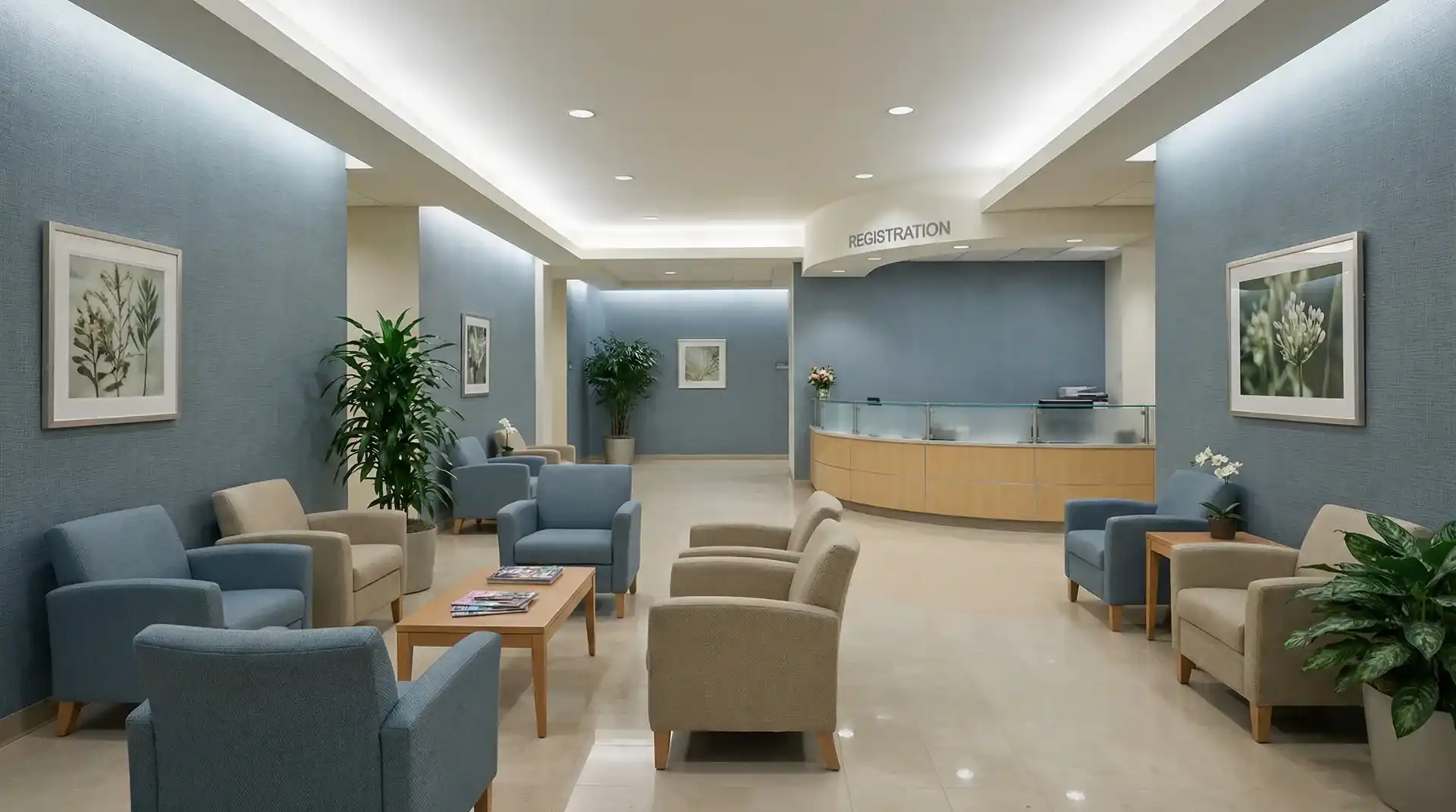 Healthcare wallcovering installation in Chicago medical office