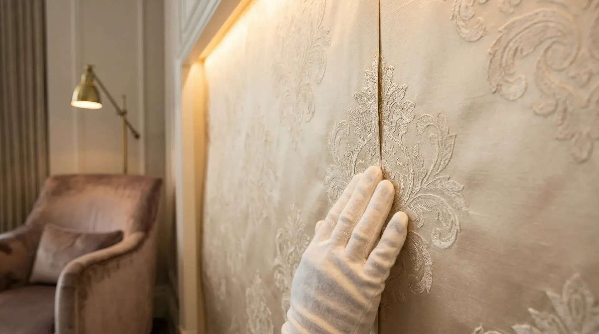 Residential wallpaper installation in Chicago home